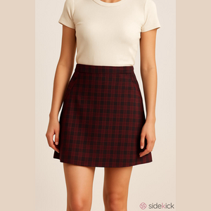 Skies Are Blue Plaid Mini Skirt - Black and Red